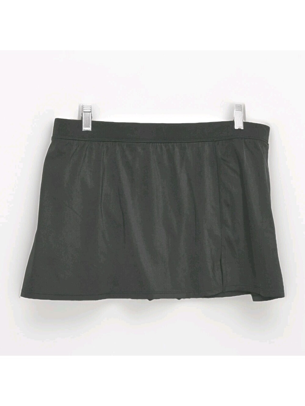 Swim Solutions Womens Black Solid Swim Skirt Size 16 Thigh Minimizer NWT